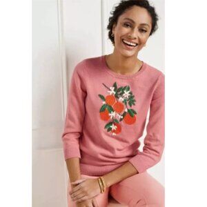 Tablots NEW Bold Oranges Crewneck Pullover Pink Sweater Size Small